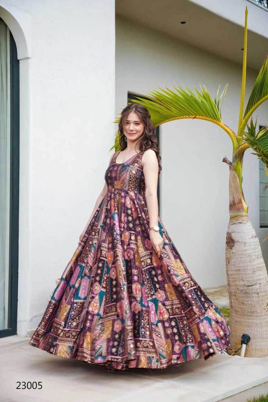 Silk Anarkali Long Gown - MYLUXURY LANE ENTERPRISE